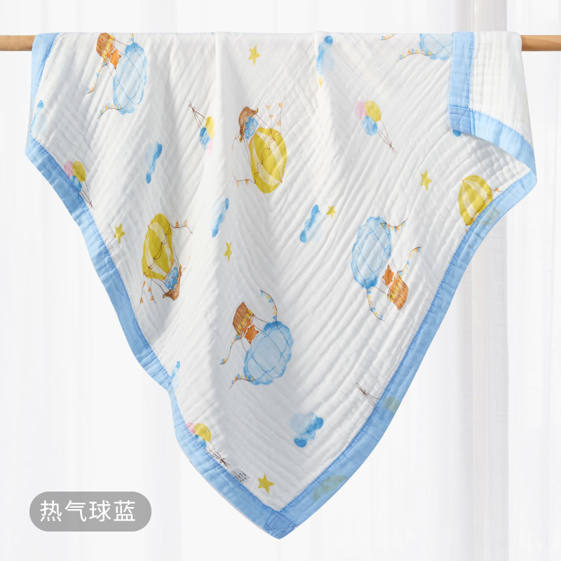热气球蓝色浴巾